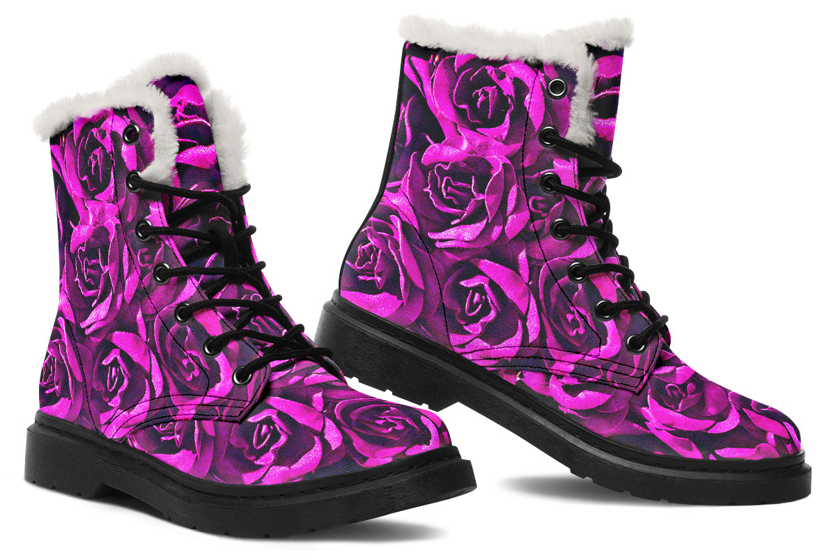 ANTIBrand – Pink Roses Fleece Lined Boots