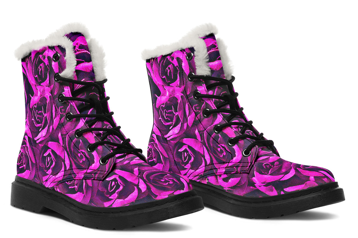 ANTIBrand – Pink Roses Fleece Lined Boots