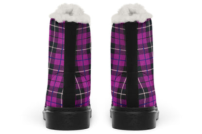 ANTIBrand – Pink Tartan Fleece Lined Boots