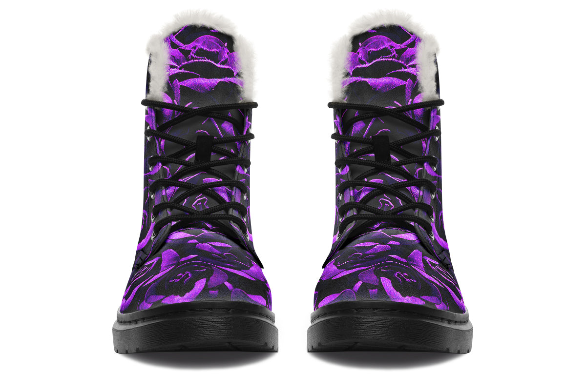 ANTIBrand – Purple Roses Fleece Lined Boots