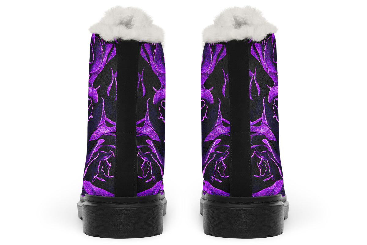 ANTIBrand – Purple Roses Fleece Lined Boots