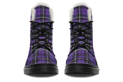 ANTIBrand – Purple Tartan Fleece Lined Boots
