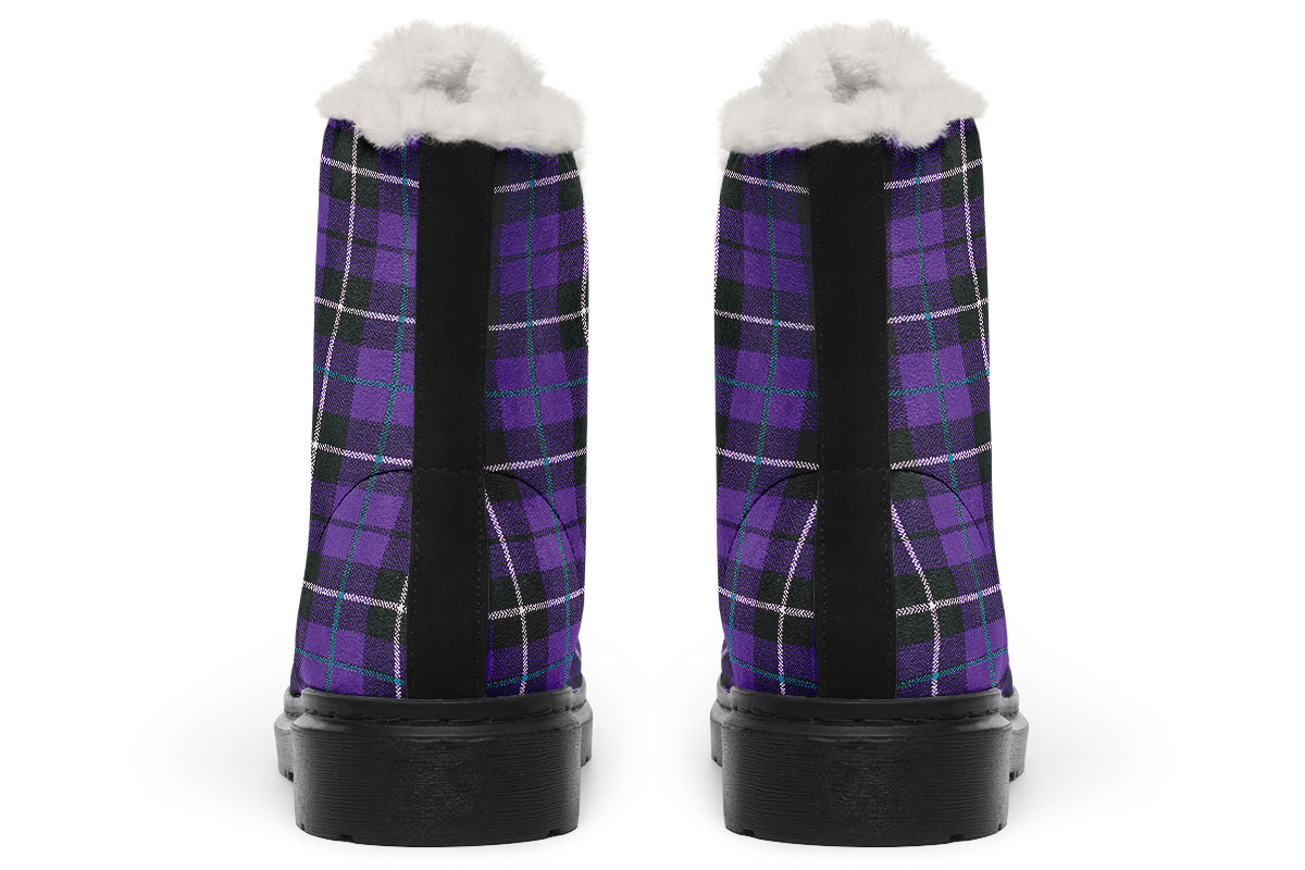 ANTIBrand – Purple Tartan Fleece Lined Boots