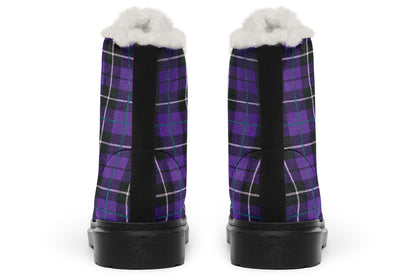 ANTIBrand – Purple Tartan Fleece Lined Boots