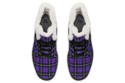ANTIBrand – Purple Tartan Fleece Lined Boots