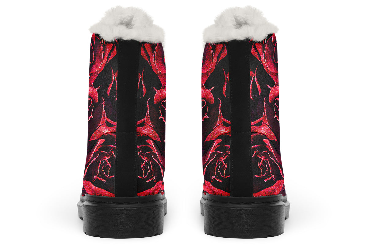 ANTIBrand – Red Roses Fleece Lined Boots