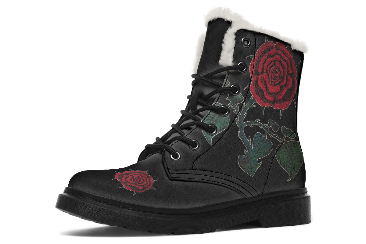ANTIBrand – Rose Painting Fleece Lined Boots