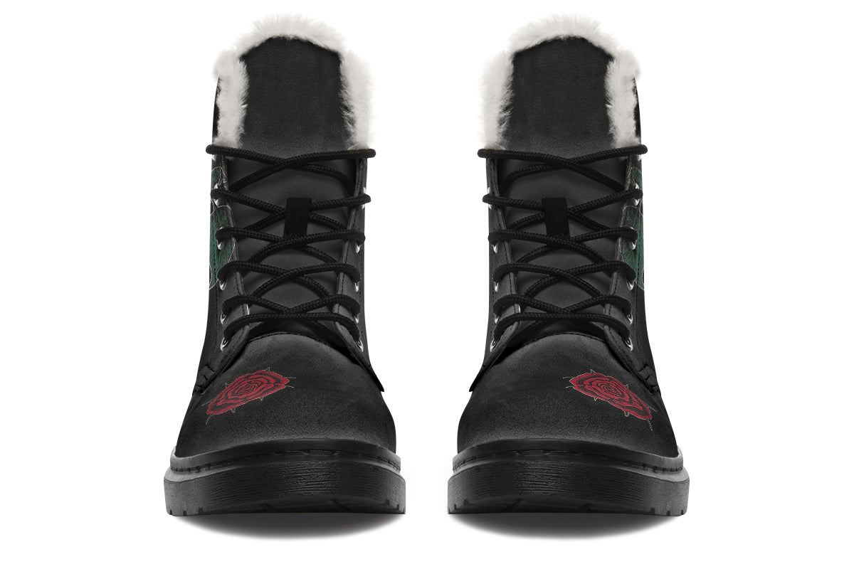 ANTIBrand – Rose Painting Fleece Lined Boots