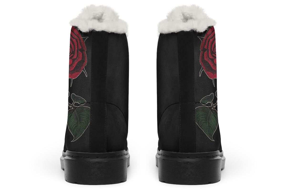 ANTIBrand – Rose Painting Fleece Lined Boots