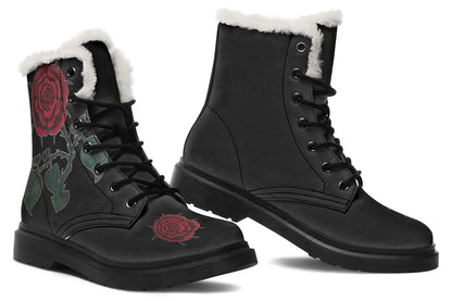 ANTIBrand – Rose Painting Fleece Lined Boots
