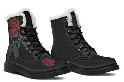 ANTIBrand – Rose Painting Fleece Lined Boots
