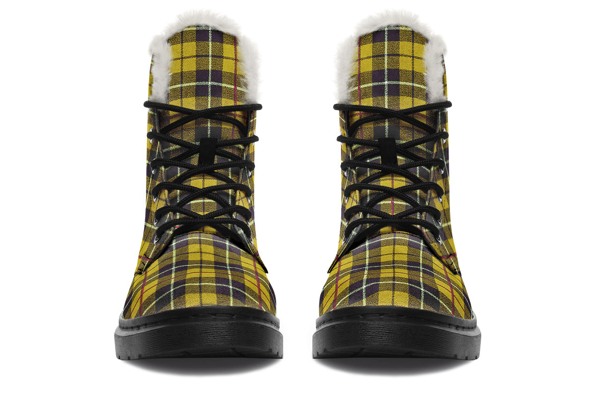 ANTIBrand Yellow Tartan Fleece Lined Boots