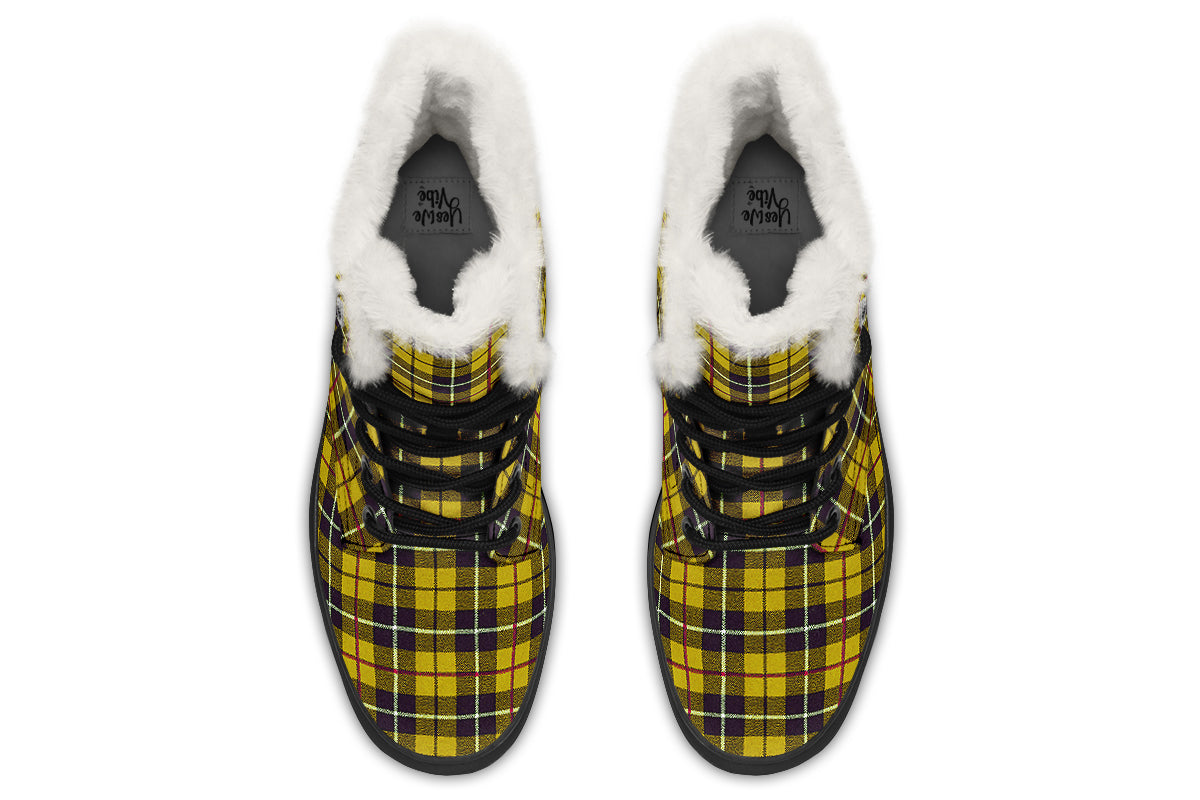 ANTIBrand Yellow Tartan Fleece Lined Boots