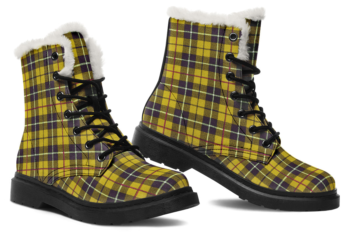 ANTIBrand Yellow Tartan Fleece Lined Boots