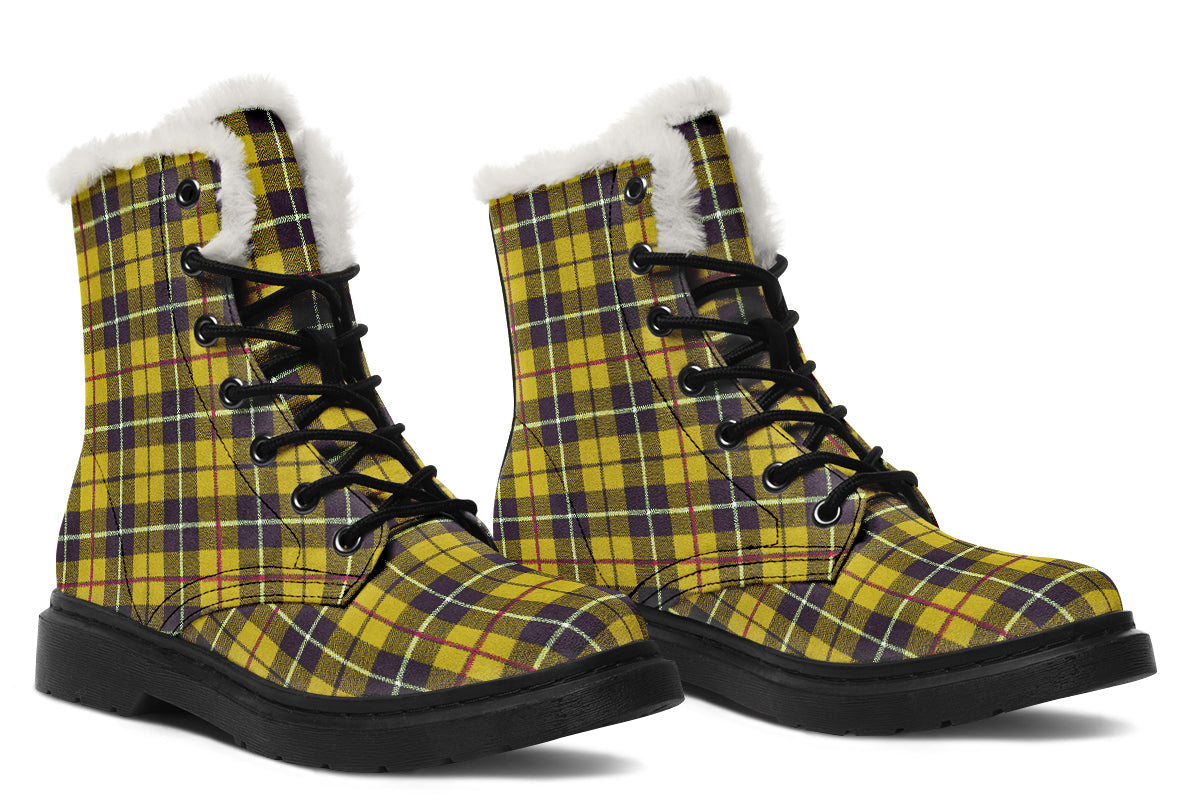 ANTIBrand Yellow Tartan Fleece Lined Boots