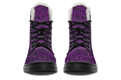 ANTIBrand Digital Immortality Fleece Lined Boots – Purple Skulls
