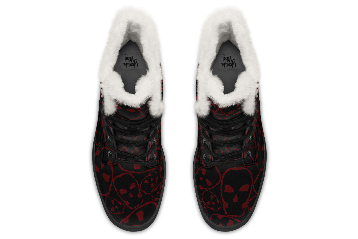ANTIBrand – Tumbling Blood Skulls Fleece Lined Boots