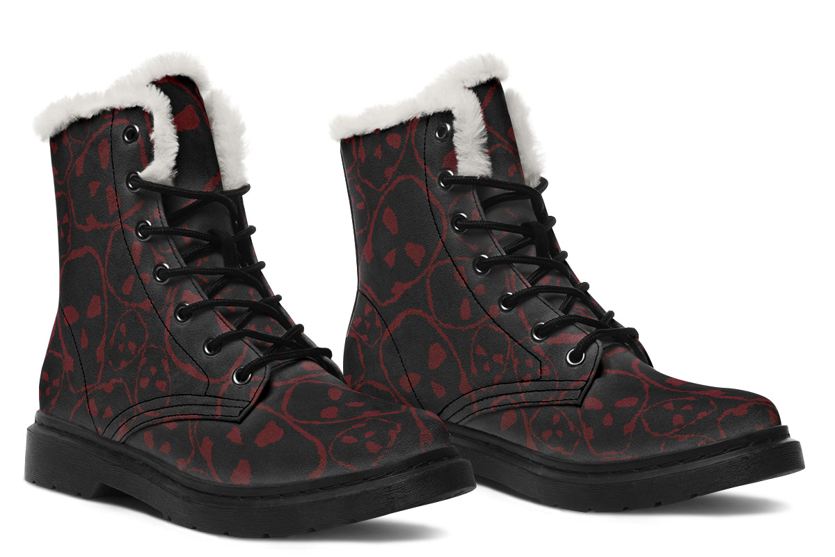ANTIBrand – Tumbling Blood Skulls Fleece Lined Boots