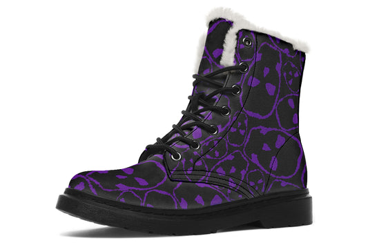 ANTIBrand– Tumbling Purple Skulls Fleece Lined Boots