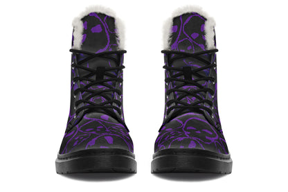 ANTIBrand– Tumbling Purple Skulls Fleece Lined Boots
