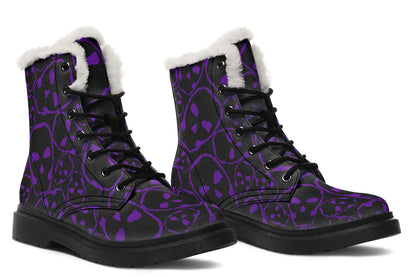 ANTIBrand– Tumbling Purple Skulls Fleece Lined Boots