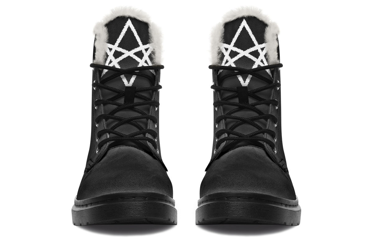 ANTIBrand Unicursal Hexagram Protection Fleece Lined Boots – Black