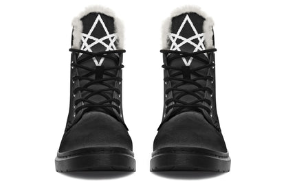 ANTIBrand Unicursal Hexagram Protection Fleece Lined Boots – Black