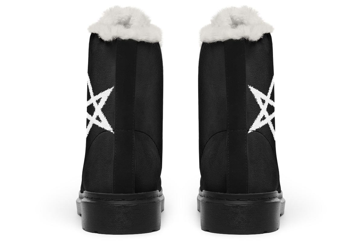 ANTIBrand Unicursal Hexagram Protection Fleece Lined Boots – Black