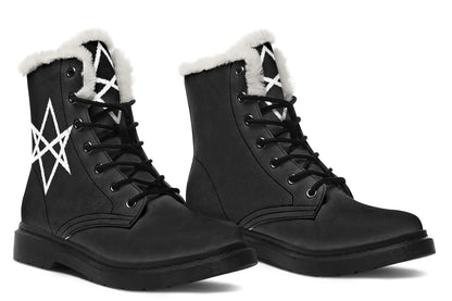 ANTIBrand Unicursal Hexagram Protection Fleece Lined Boots – Black