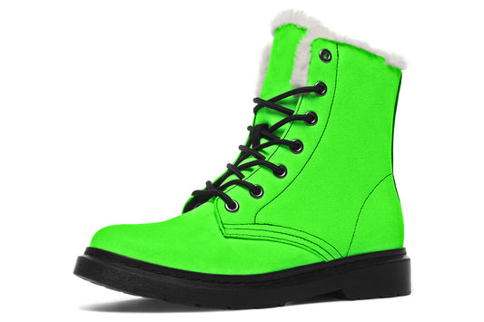 ANTIBrand Neon Green Drama Queen Fleece Lined Boots – Fluorescent