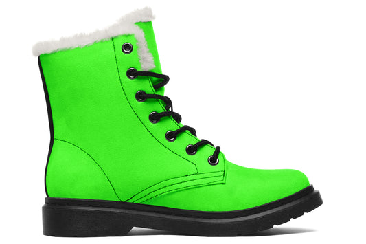 ANTIBrand Neon Green Drama Queen Fleece Lined Boots – Fluorescent