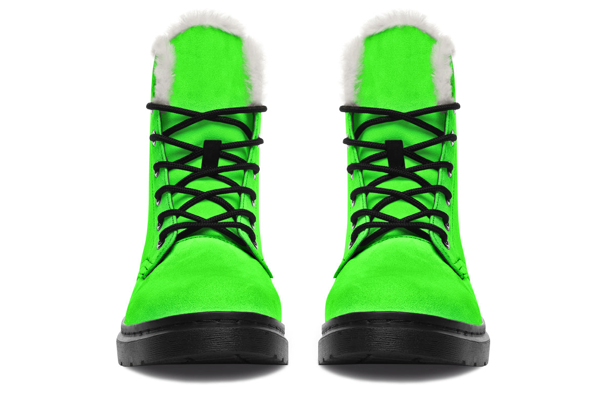 ANTIBrand Neon Green Drama Queen Fleece Lined Boots – Fluorescent