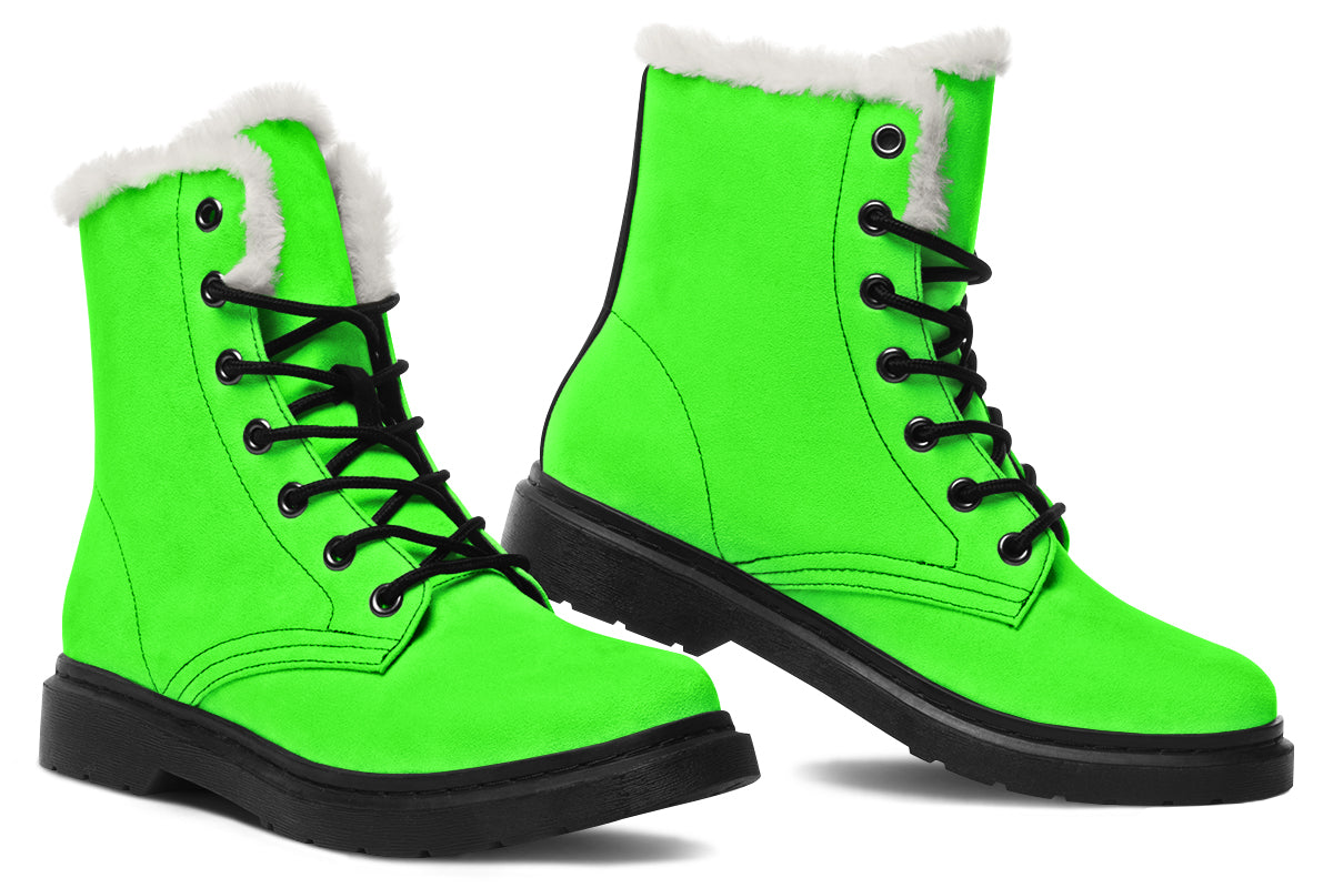 ANTIBrand Neon Green Drama Queen Fleece Lined Boots – Fluorescent