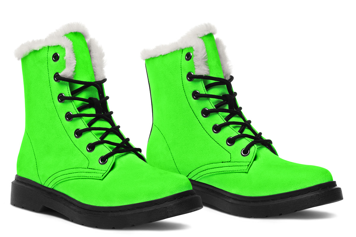 ANTIBrand Neon Green Drama Queen Fleece Lined Boots – Fluorescent