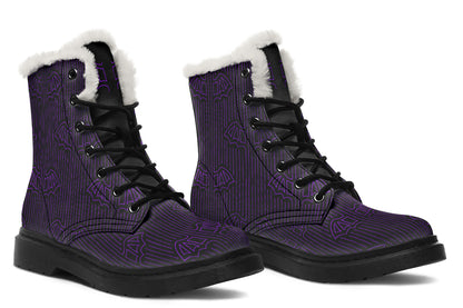 ANTIBrand Nocturne Lines Fleece Lined Boots – Black & Purple