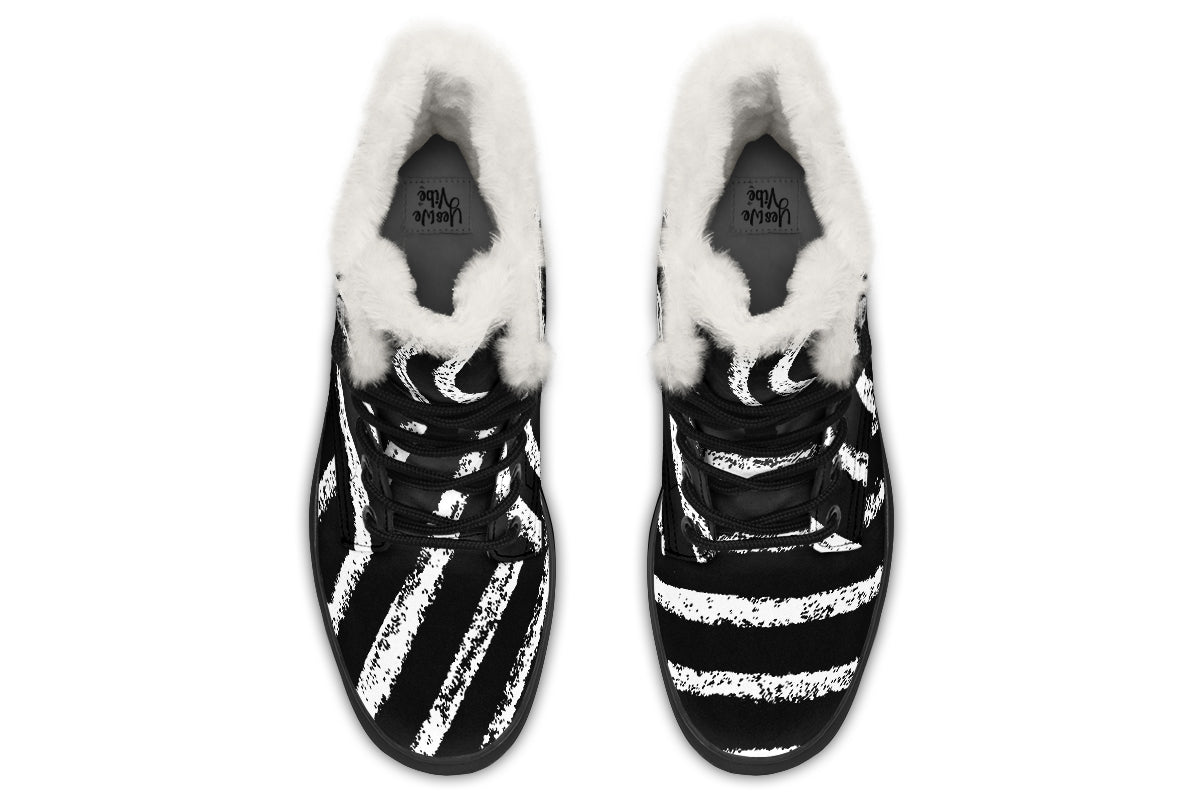ANTIBrand White Stripes Done Right Fleece Lined Boots