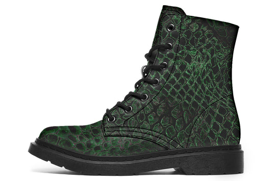 ANTIBrand dragon skin print gothic boots