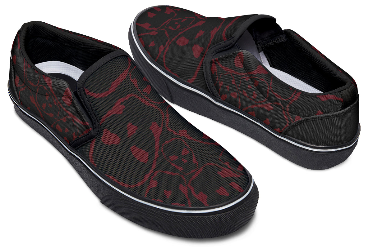 ANTIBrand Gothic Attitude The Tumbling Blood Skulls Slip-On Shoes