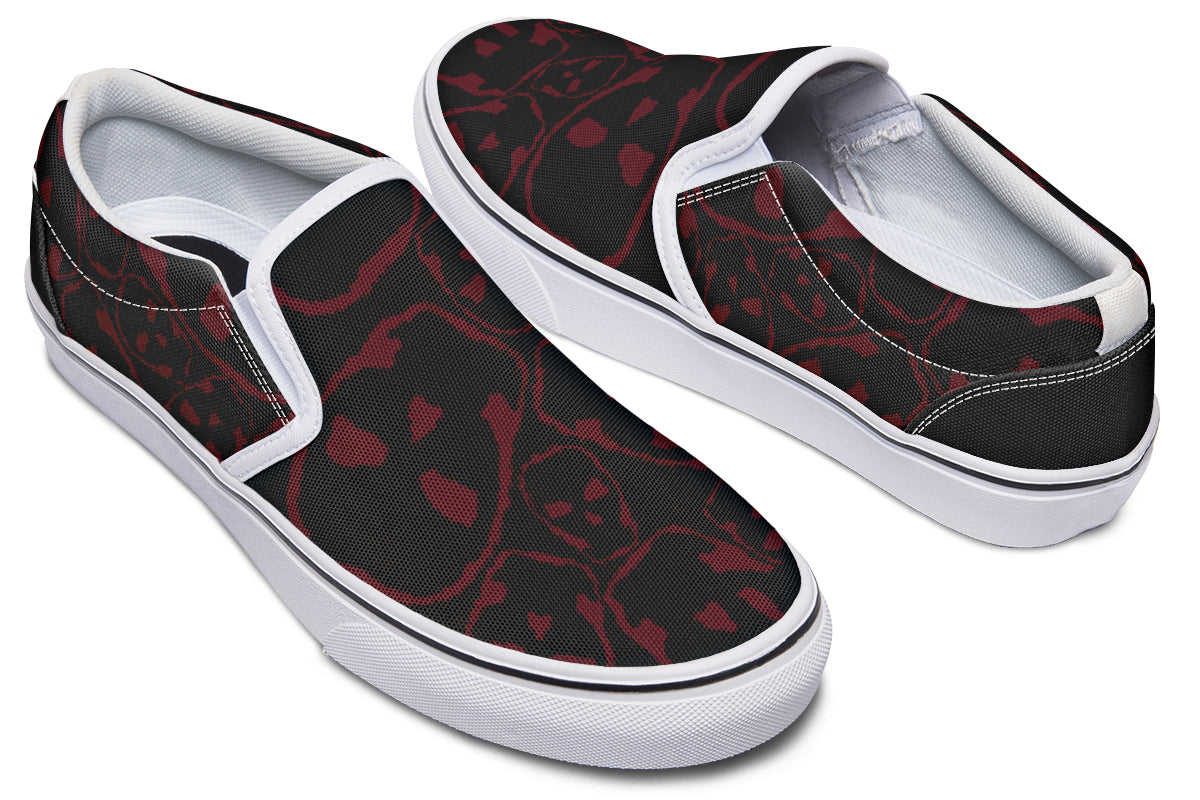 ANTIBrand Gothic Attitude The Tumbling Blood Skulls Slip-On Shoes