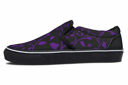 ANTIBrand Gothic Attitude The Tumbling Purple Skulls Slip-On Shoes