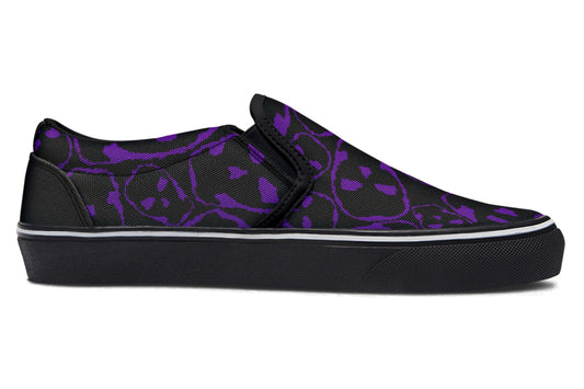 ANTIBrand Gothic Attitude The Tumbling Purple Skulls Slip-On Shoes
