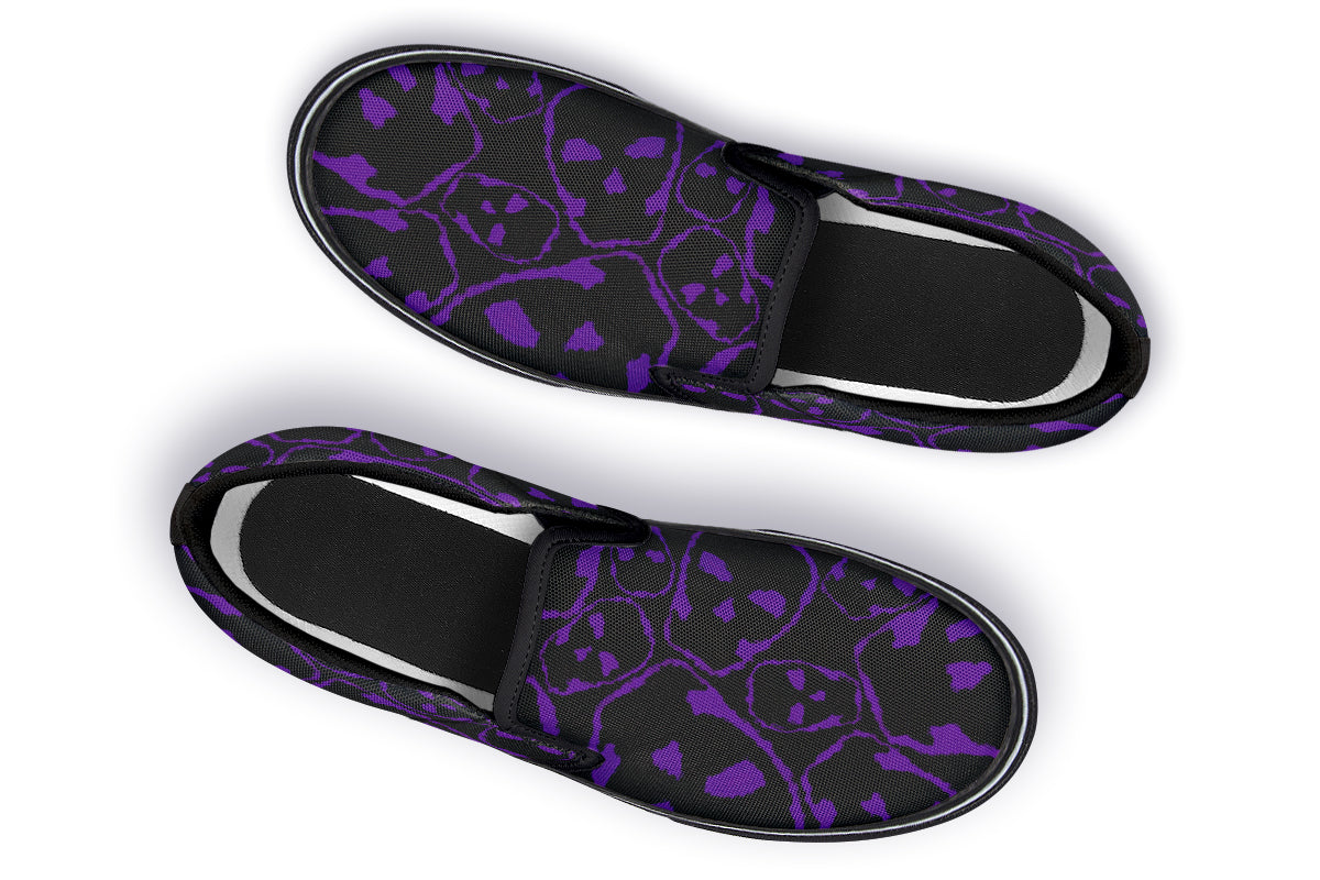 ANTIBrand Gothic Attitude The Tumbling Purple Skulls Slip-On Shoes