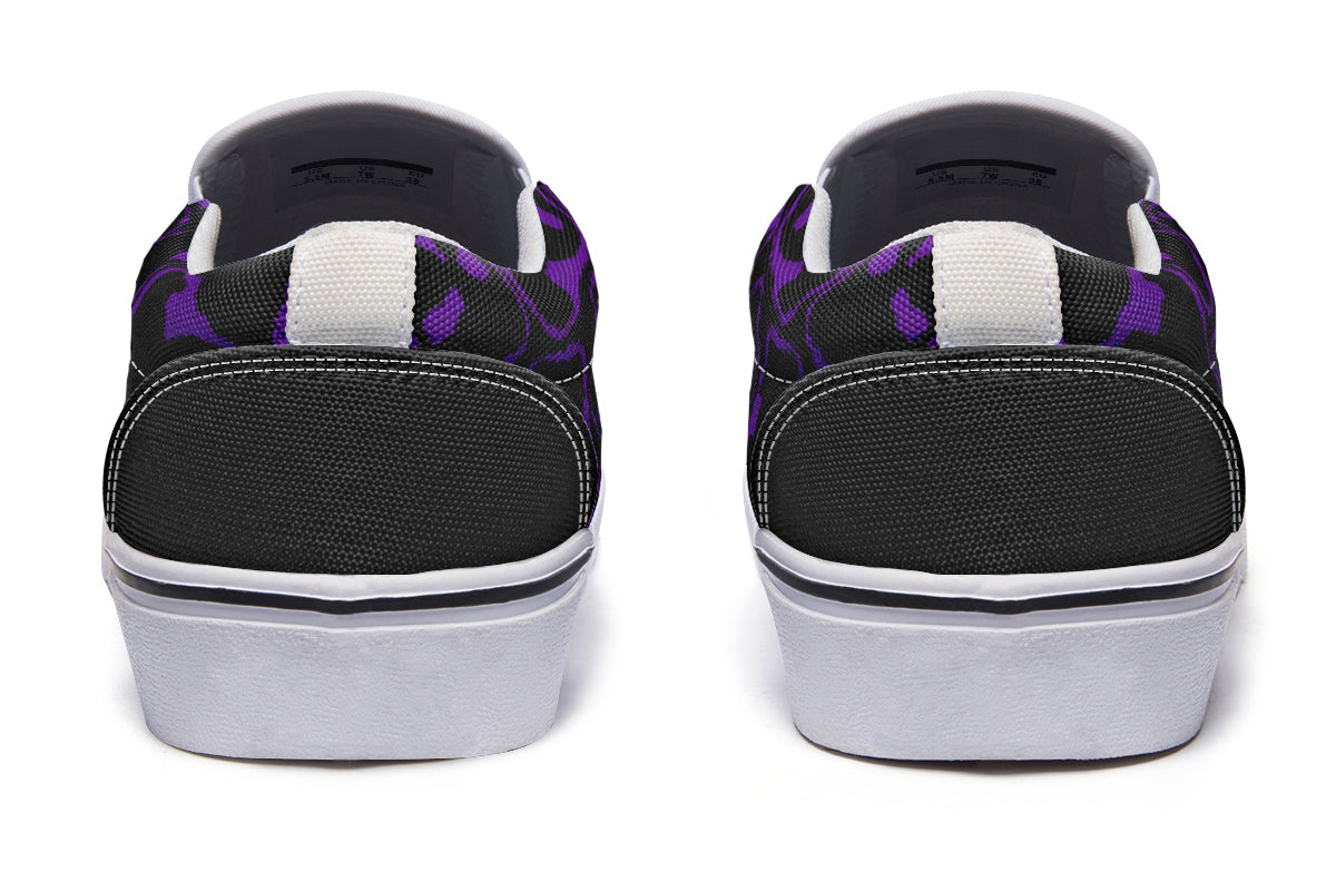 ANTIBrand Gothic Attitude The Tumbling Purple Skulls Slip-On Shoes