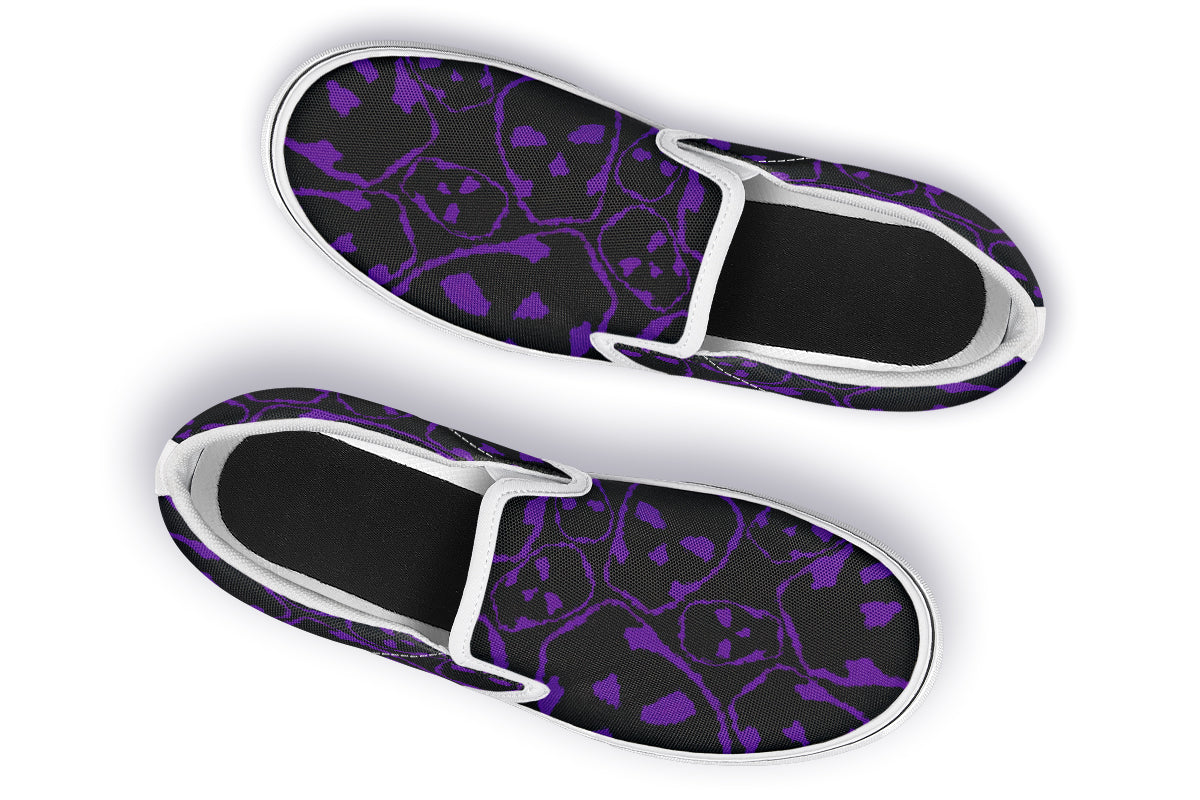 ANTIBrand Gothic Attitude The Tumbling Purple Skulls Slip-On Shoes
