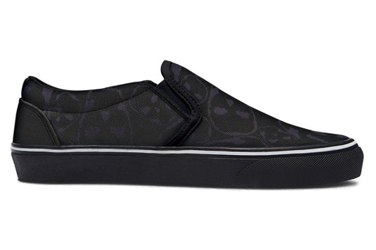 Black and grey skull print gothic trainers