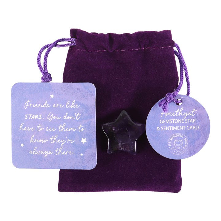 Gothic Gifts Friends are Like Stars Lucky Amethyst Crystal - Kate's Clothing