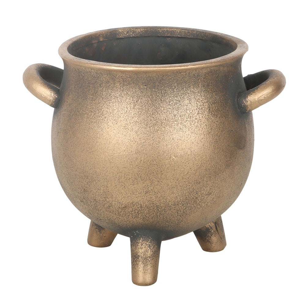 A high-angle shot of the cauldron plant pot showing the wide rim suitable for planting various herbs.