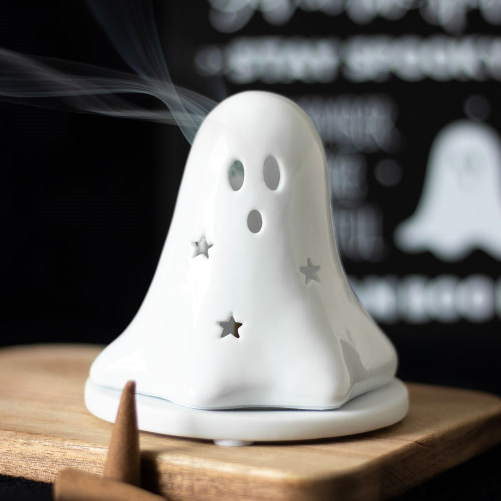 Gothic Gifts Ghost Tealight and Incense Cone Holder - Kate's Clothing