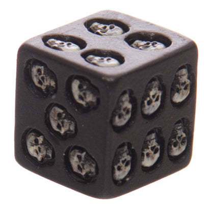 Black Skull Dice pack of 5 RPG gaming by Gothic Gifts