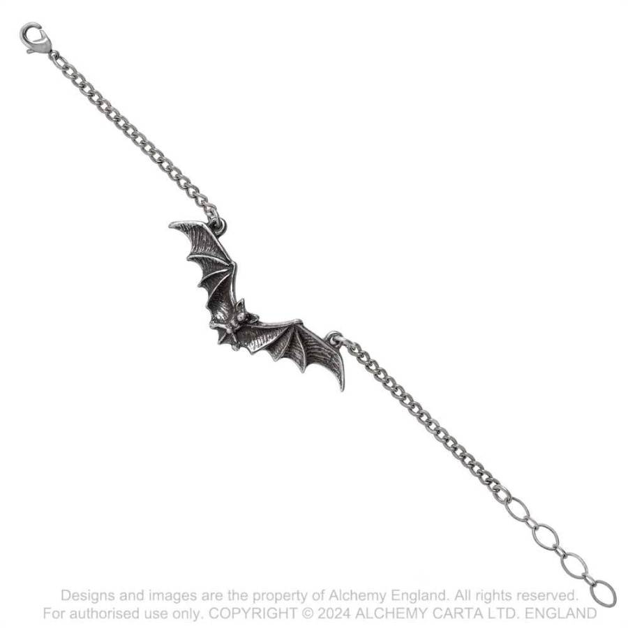 Alchemy Gothic Bat Pewter Bracelet - Kate's Clothing